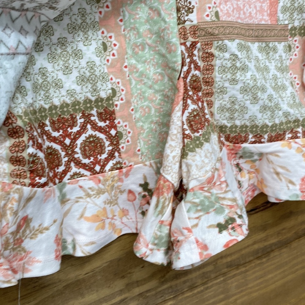 Ruffled Medallion Patchwork Skort Shorts Cato Fas… - image 6